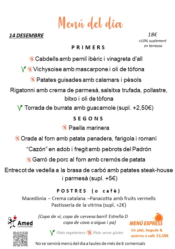 Menú - Atlàntida Restaurant